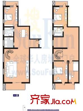 乾昌大廈戶型圖復式結構 4室3廳2衛(wèi)1廚