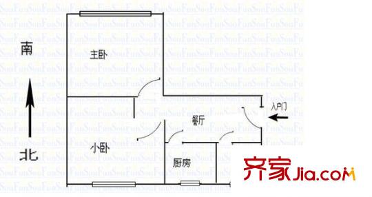 建鑫大廈  2室 戶型圖