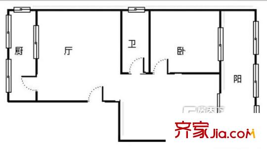 交通大學(xué)家屬院  2室  戶型圖
