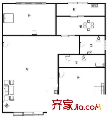 金匯小區(qū) 2室 戶型圖