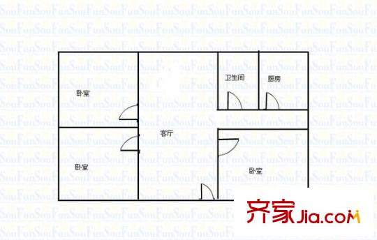 甘南干休所家屬院 2室 戶型圖