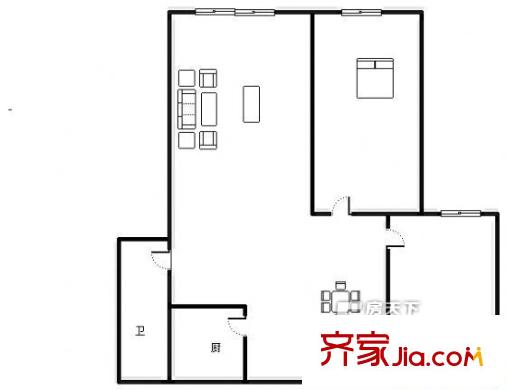 甘南干休所家屬院 2室 戶型圖
