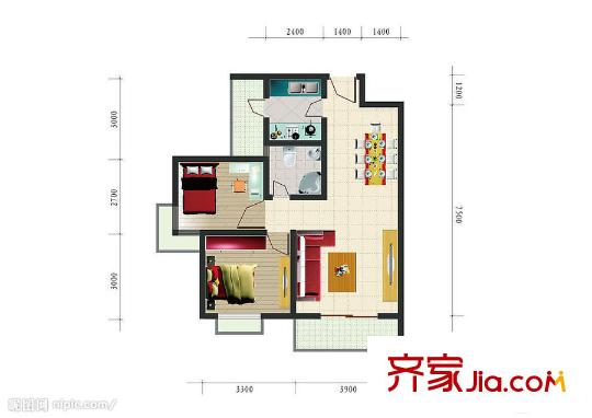 建鑫大廈  2室  戶型圖