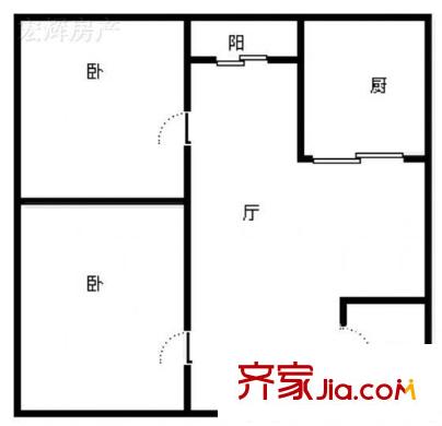 聚東望景  2室  戶型圖