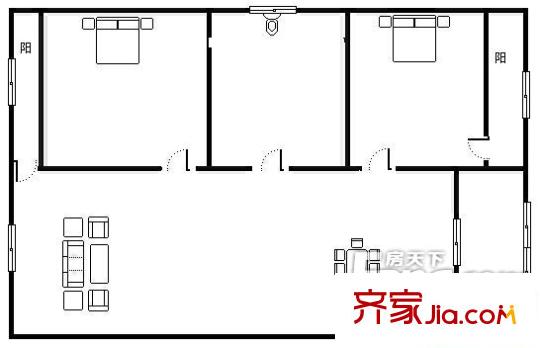 甘南干休所家屬院 2室 戶型圖