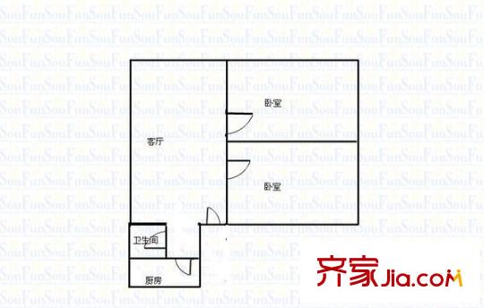 甘南干休所家屬院 2室 戶型圖