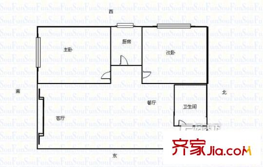 皓天綜合樓 2室 戶型圖