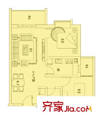 皓天綜合樓戶型圖2室2廳1衛(wèi)1廚  2室2廳1衛(wèi)1廚