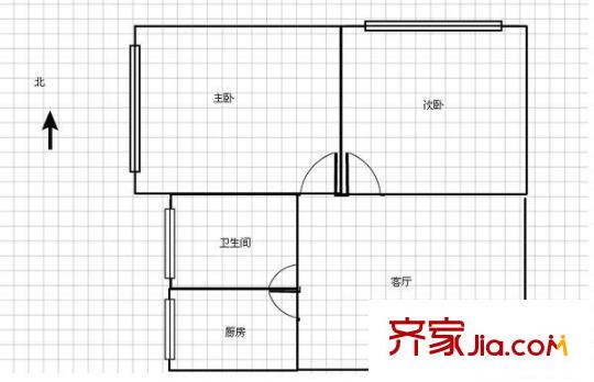 花鳥魚市場(chǎng) 2室 戶型圖
