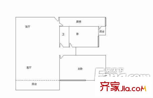 比科新大廈 2室 戶型圖