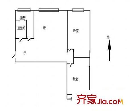 花鳥魚市場(chǎng) 2室 戶型圖