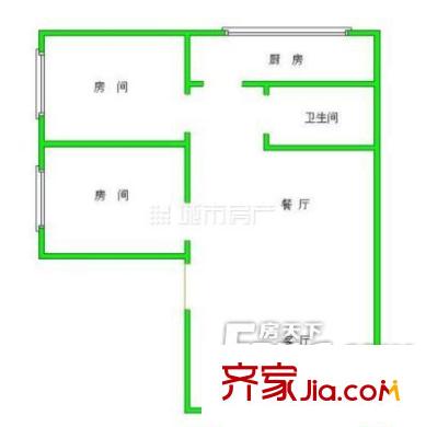 省糧食局家屬院 2室 戶型圖