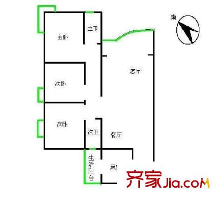 比科新大廈 3室 戶型圖