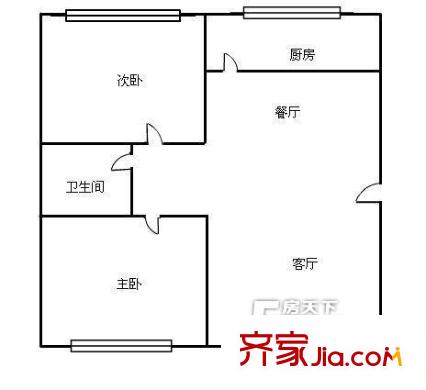 中科院家屬院  2室  戶型圖