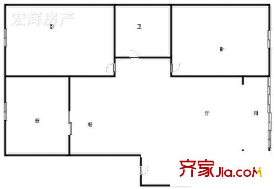 甘肅省土特產(chǎn)家屬院 2室 戶型圖