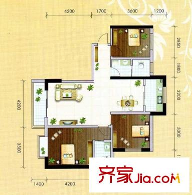 宜和花園 3室 戶型圖