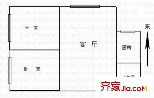 甘肅省土特產(chǎn)家屬院 2室 戶型圖