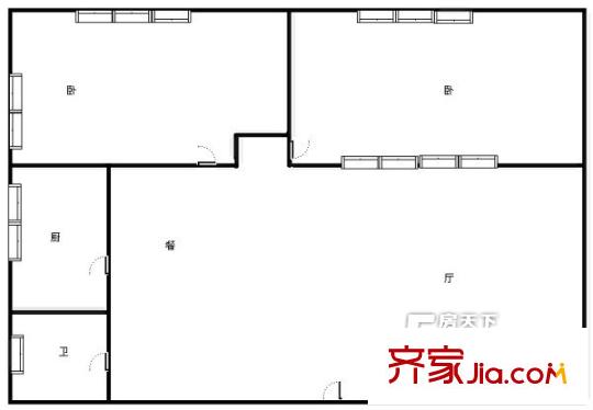  東部品牌樓  2室  戶型圖