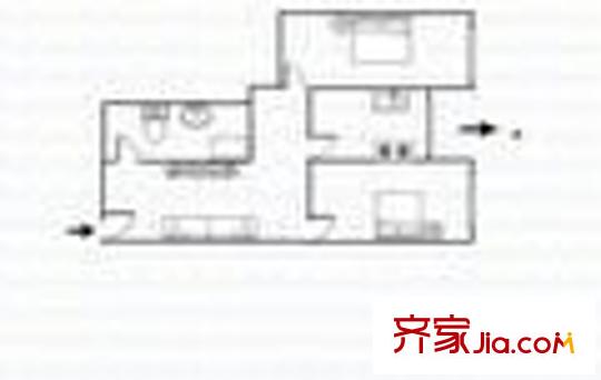 中興大廈 2室 戶型圖