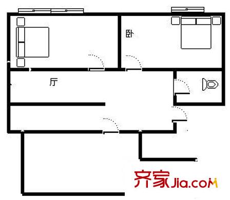 三十三中(蘭大附中)家屬院戶型圖三十三中（蘭大附中）家屬院  2室  戶型圖 2室2廳1衛(wèi)1廚
