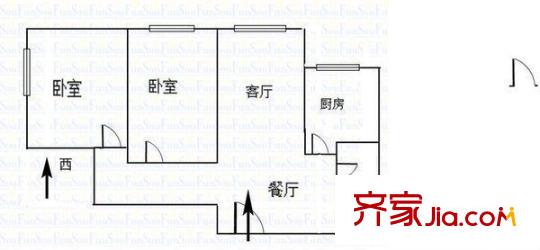 甘肅省建筑設(shè)計研究所家屬院 2室 戶型圖