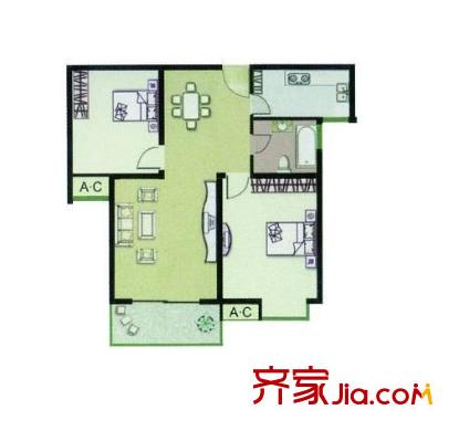 省外貿(mào)公司家屬院 2室 戶型圖