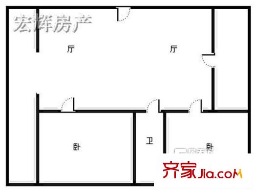 省糧食局家屬院(團結(jié)新村)戶型圖省糧食局家屬院（團結(jié)新村） 2室 戶型圖 2室2廳1衛(wèi)1廚