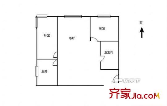 省糧食局家屬院(團(tuán)結(jié)新村)戶型圖省糧食局家屬院（團(tuán)結(jié)新村）2室  戶型圖 2室2廳1衛(wèi)1廚