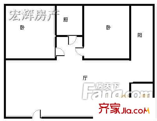 省糧食局家屬院(團(tuán)結(jié)新村)戶型圖省糧食局家屬院（團(tuán)結(jié)新村）2室  戶型圖 2室2廳1衛(wèi)1廚