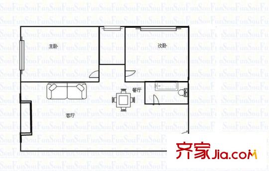 五泉商廈 2室 戶型圖