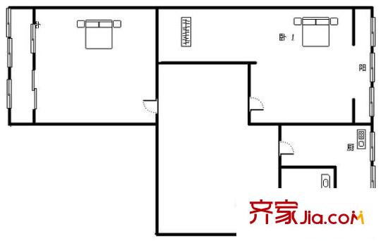 省外貿公司家屬院 2室 戶型圖