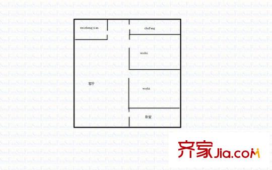 電信局家屬院(二熱)戶(hù)型圖電信局家屬院（二熱） 3室 戶(hù)型圖 3室2廳2衛(wèi)1廚