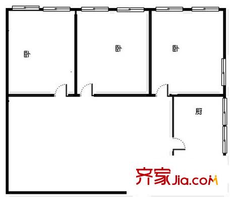 電信局家屬院(二熱)戶(hù)型圖電信局家屬院（二熱） 3室 戶(hù)型圖 3室1廳1衛(wèi)1廚