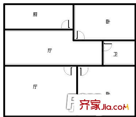 天驕嘉園 2室 戶型圖
