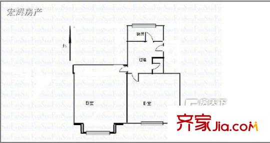 商務(wù)廳家屬院 1室 戶型圖