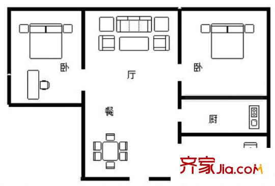 正寧路夜市旁幼兒園小區(qū) 2室 戶型圖