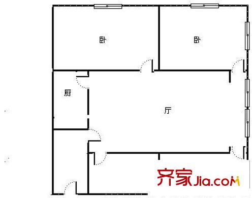 油脂加工廠家屬院  3室 戶型圖