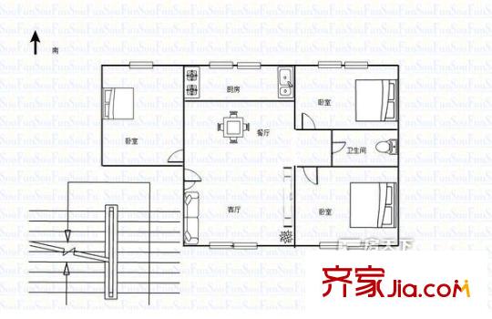 天潤家園   3室  戶型圖