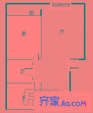 雁灘安全廳家屬院 2室 戶(hù)型圖