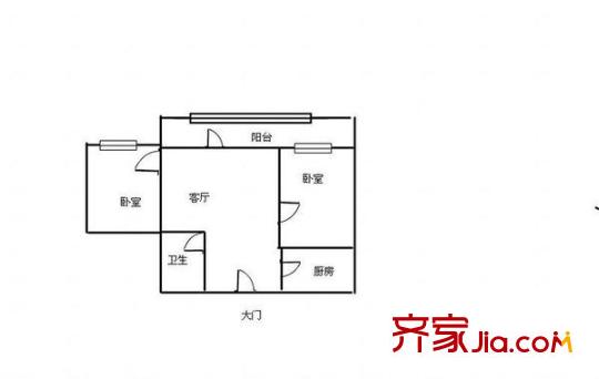市規(guī)劃局家屬院 2室 戶型圖