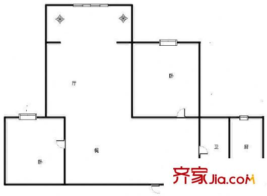 人保財(cái)險(xiǎn)七里河家屬院戶型圖人保財(cái)險(xiǎn)家屬院  2室 戶型圖 2室2廳1衛(wèi)1廚