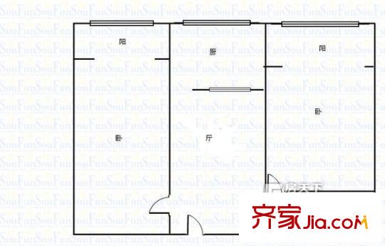 蘭州市教育局家屬院 2室 戶型圖