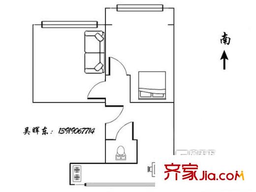 蘭州市教育局家屬院 1室 戶型圖