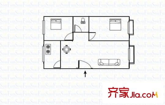 藍(lán)星公司家屬院(西固)戶型圖藍(lán)星公司家屬院（西固） 2室   戶型圖 2室2廳1衛(wèi)1廚