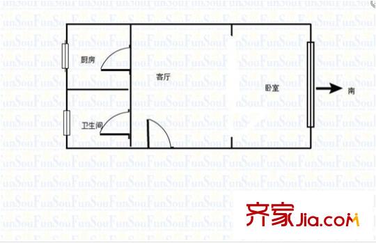 錦華家屬院戶型圖一室一廳一廚一衛(wèi) 1室1廳1衛(wèi)1廚