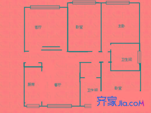 金街小區(qū)  3室  戶型圖