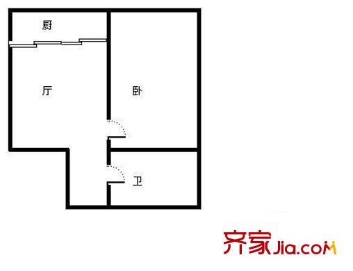 靜安物業(yè)家屬院 2室 戶型圖