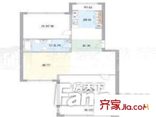 工交局家屬院  2室  戶型圖