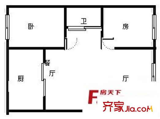 甘肅省新聞出版局家屬院 2室 戶型圖