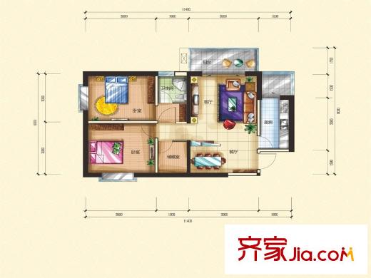  西固福利路社區(qū)家屬院  3室  戶型圖